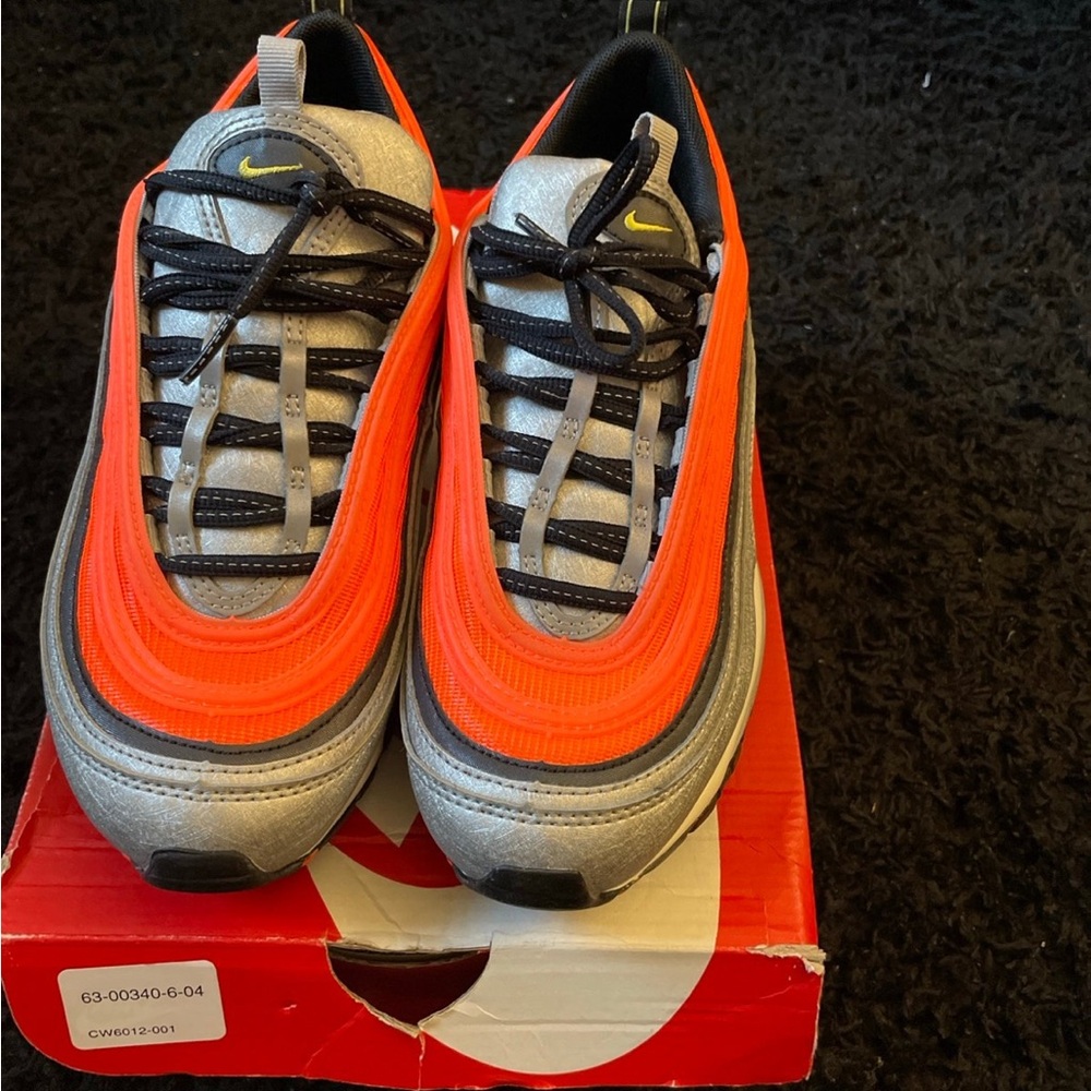 Nike Air Max 97 in Silver and Bright Orange